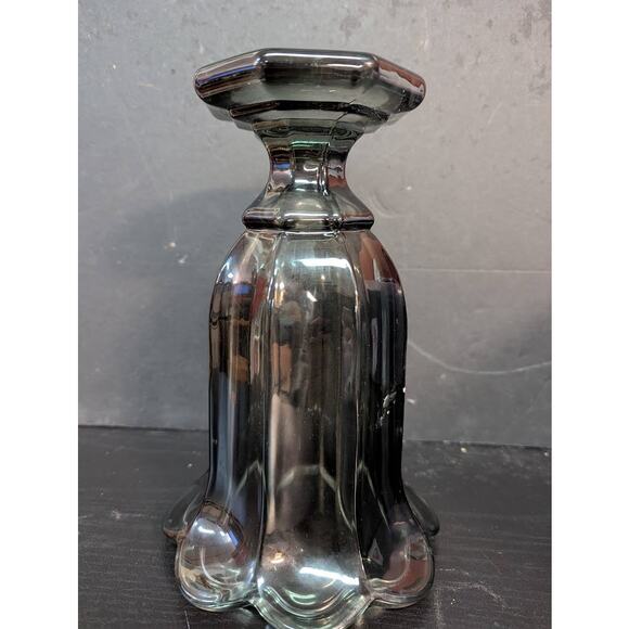 Chamorro Glass Table Vase See More by Astoria Grand VINTAGE smoke gray 9" tall - Picture 3 of 9